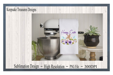 Happy Easter, Sublimation Bunny, PNG for Sublimation, Multiple Uses, Sublimation Printable Sublimation Keepsake Treasures Designs LLC. 