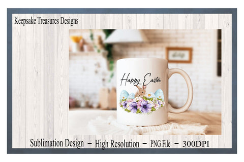 Happy Easter, Sublimation Bunny, PNG for Sublimation, Multiple Uses, Sublimation Printable Sublimation Keepsake Treasures Designs LLC. 