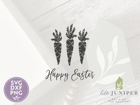 Happy Easter SVG | 3 Carrots svg | Spring Farmhouse Sign Design SVG LilleJuniper 