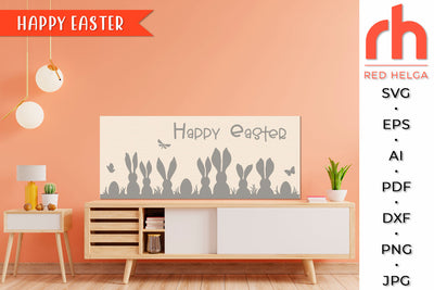 Happy Easter SVG - Banny Sign Cut File SVG RedHelgaArt 