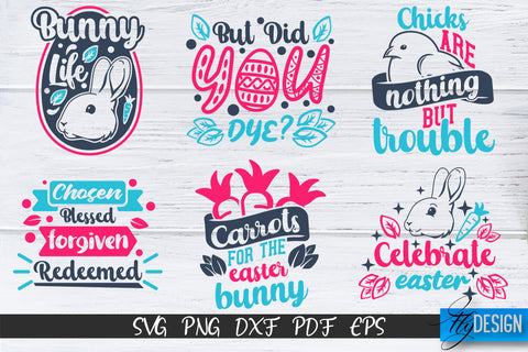 Happy Easter SVG Bundle | Cute Easter Quote SVG | Bunny SVG SVG Fly Design 