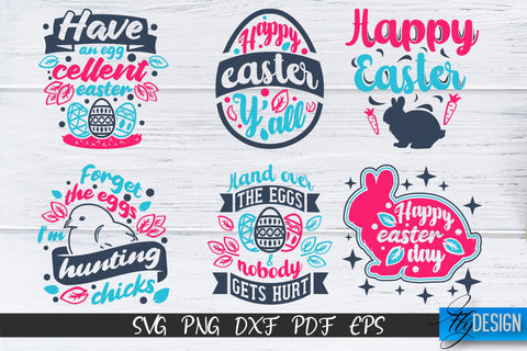 Happy Easter SVG Bundle | Cute Easter Quote SVG | Bunny SVG SVG Fly Design 