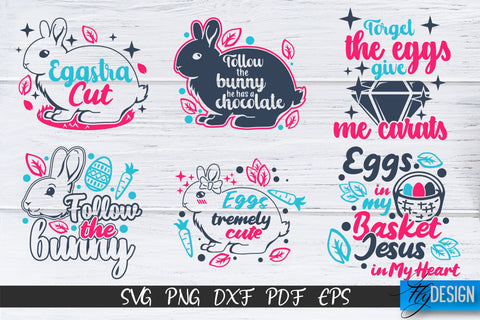 Happy Easter SVG Bundle | Cute Easter Quote SVG | Bunny SVG SVG Fly Design 