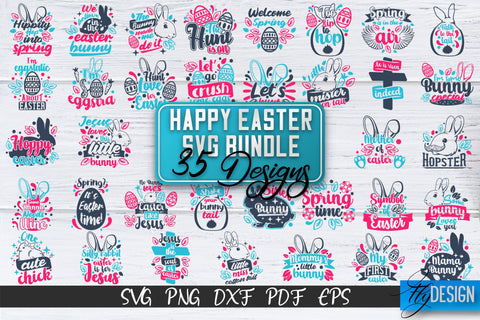 Happy Easter SVG Bundle | Easter Bunny SVG | Quote SVG | v.2 SVG Fly Design 