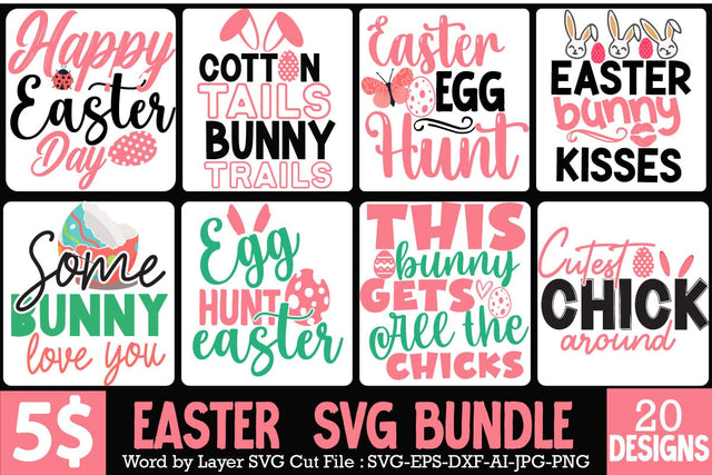 Happy Easter SVG Bundle, Easter Day SVG Cut File, Happy Easter Sublimation Bundle, Easter Clipart Bundle,Easter SVG 20 Design , Easter Day SVG Bundle Quotes, Easter Day SVG Bundle free SVG BlackCatsMedia 