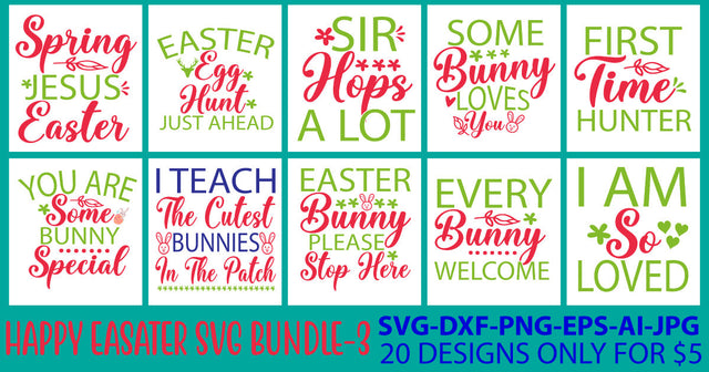 Happy Easter Svg Bundle SVG Syaman 