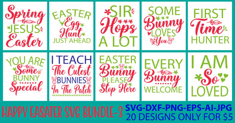Happy Easter Svg Bundle SVG Syaman 