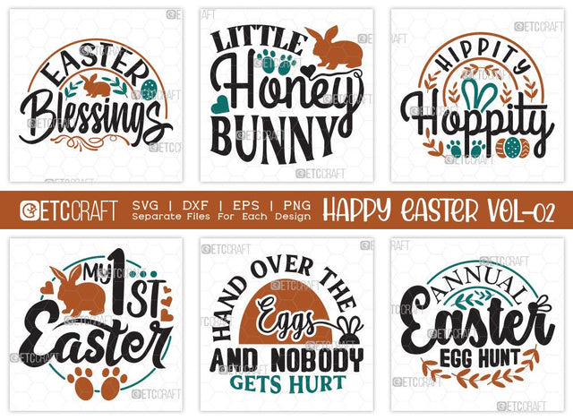 Happy Easter SVG Bundle Vol-02 | Annual Easter Egg Hunt | Easter Blessings Svg | Hippity Hoppity Svg | Easter Svg | T-shirt Design SVG ETC Craft 