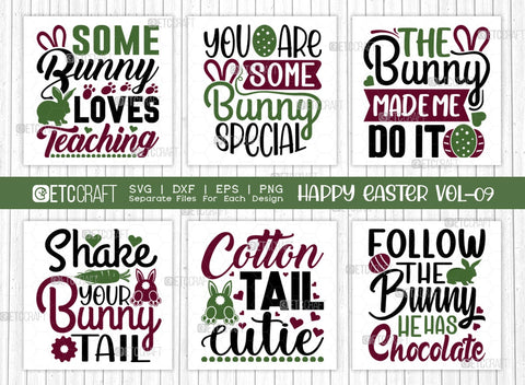 Happy Easter SVG Bundle Vol-09 | Follow The Bunny He | Shake Your Bunny Tail Svg | The Bunny Made Me Do It Svg | T-shirt Design SVG ETC Craft 