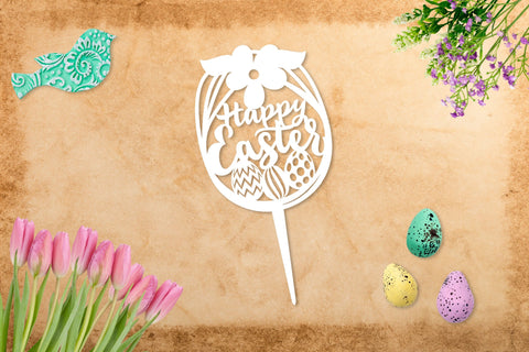 Happy easter svg. cake topper, easter eggs. Easter laser cut SVG Angelina Semenova 