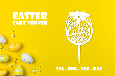 Happy easter svg. cake topper, easter eggs. Easter laser cut SVG Angelina Semenova 