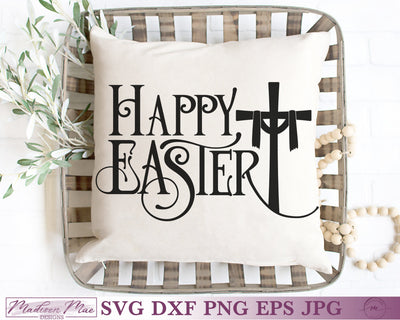 Happy Easter SVG | Cross SVG SVG Madison Mae Designs 