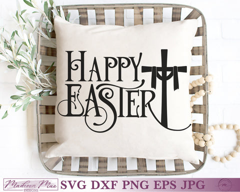 Happy Easter SVG | Cross SVG SVG Madison Mae Designs 