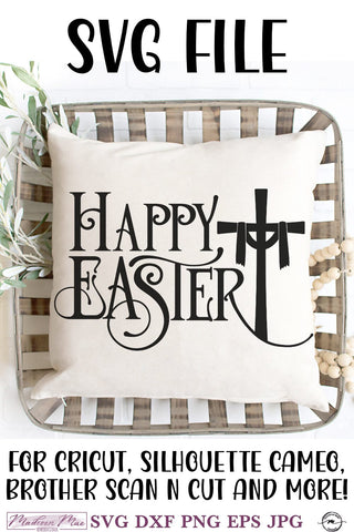 Happy Easter SVG | Cross SVG SVG Madison Mae Designs 