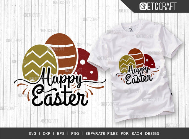 Happy Easter SVG Cut File | Hoppy Easter Svg | Easter Bunny Svg | Easter Egg Svg | T-shirt Design SVG ETC Craft 