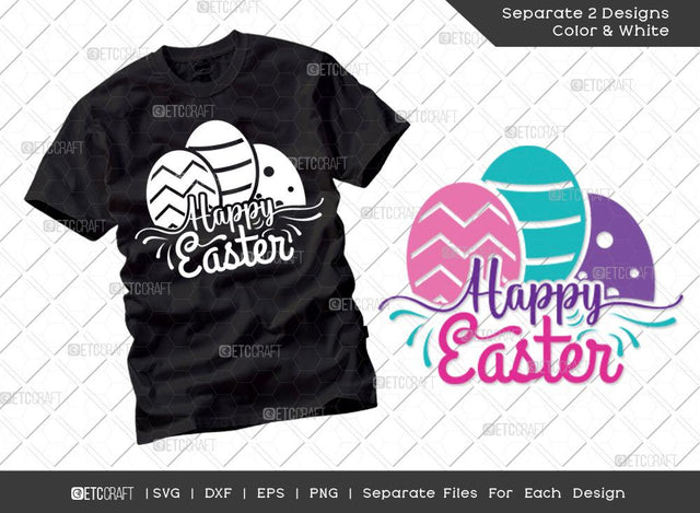Happy Easter SVG Cut File | Hoppy Easter Svg | Easter Bunny Svg | T-shirt Design SVG ETC Craft 