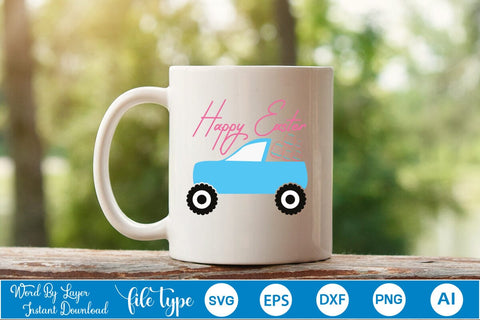 Happy Easter SVG Cut File SVGs,Quotes and Sayings,Food & Drink,On Sale, Print & Cut SVG DesignPlante 503 