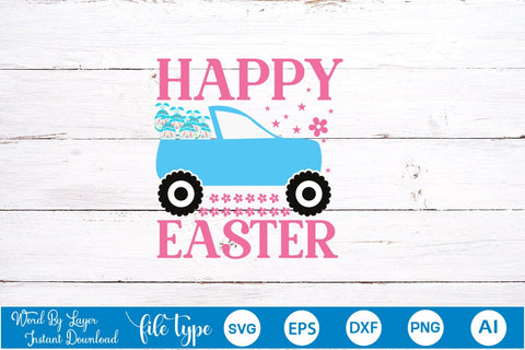 Happy Easter SVG Cut File SVGs,Quotes and Sayings,Food & Drink,On Sale, Print & Cut SVG DesignPlante 503 