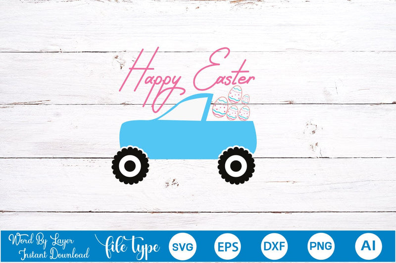 Happy Easter SVG Cut File SVGs,Quotes and Sayings,Food & Drink,On Sale, Print & Cut SVG DesignPlante 503 