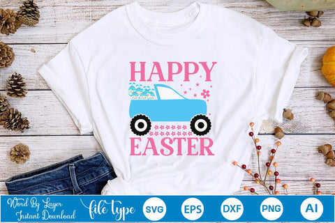 Happy Easter SVG Cut File SVGs,Quotes and Sayings,Food & Drink,On Sale, Print & Cut SVG DesignPlante 503 