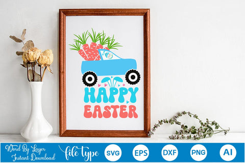 Happy Easter SVG Cut File SVGs,Quotes and Sayings,Food & Drink,On Sale, Print & Cut SVG DesignPlante 503 
