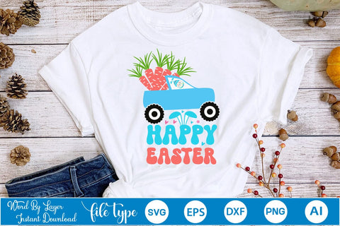 Happy Easter SVG Cut File SVGs,Quotes and Sayings,Food & Drink,On Sale, Print & Cut SVG DesignPlante 503 