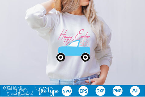 Happy Easter SVG Cut File SVGs,Quotes and Sayings,Food & Drink,On Sale, Print & Cut SVG DesignPlante 503 