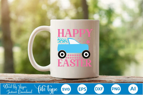 Happy Easter SVG Cut File SVGs,Quotes and Sayings,Food & Drink,On Sale, Print & Cut SVG DesignPlante 503 