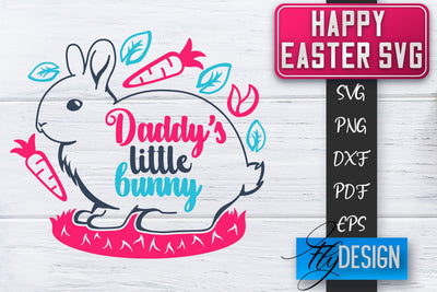 Happy Easter SVG | Cute Easter Quote SVG | Easter Bunny SVG SVG Fly Design 