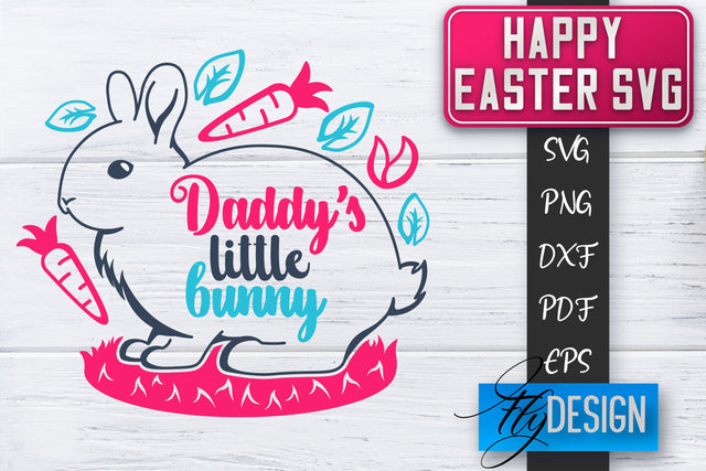 Happy Easter SVG | Cute Easter Quote SVG | Easter Bunny SVG SVG Fly Design 