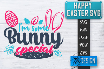 Happy Easter SVG | Cute Easter Quote SVG | Easter Bunny SVG SVG Fly Design 