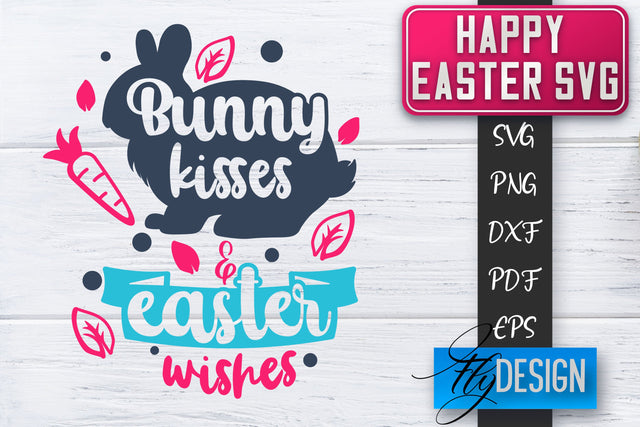 Happy Easter SVG | Cute Easter Quote SVG | Easter Bunny SVG SVG Fly Design 