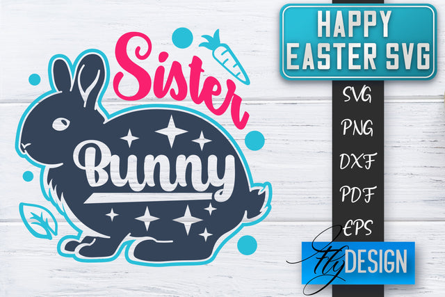 Happy Easter SVG | Cute Easter Quote SVG | Easter Bunny SVG SVG Fly Design 