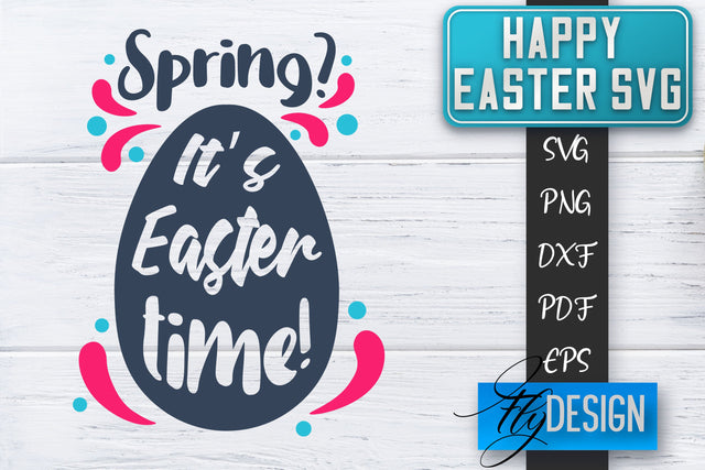 Happy Easter SVG | Cute Easter Quote SVG | Easter Bunny SVG SVG Fly Design 