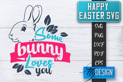 Happy Easter SVG | Cute Easter Quote SVG | Easter Bunny SVG SVG Fly Design 