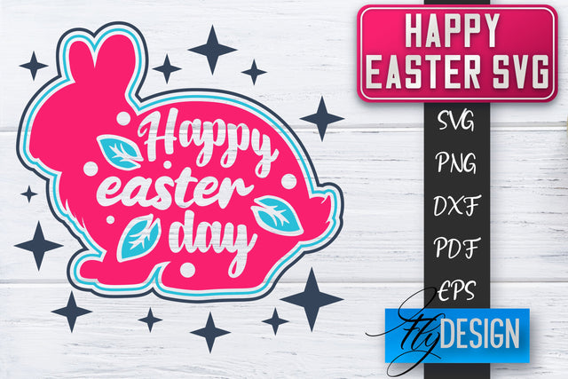 Happy Easter SVG | Cute Easter Quote SVG | Easter Bunny SVG SVG Fly Design 
