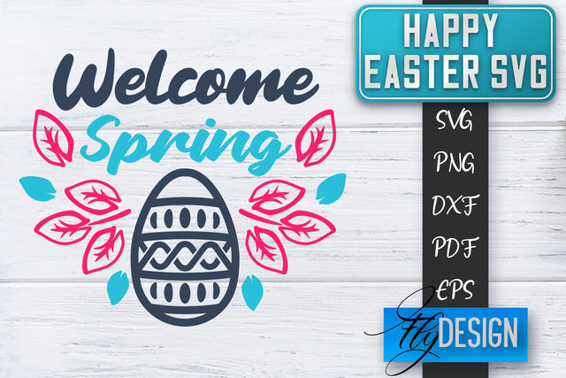 Happy Easter SVG | Cute Easter Quote SVG | Easter Bunny SVG SVG Fly Design 