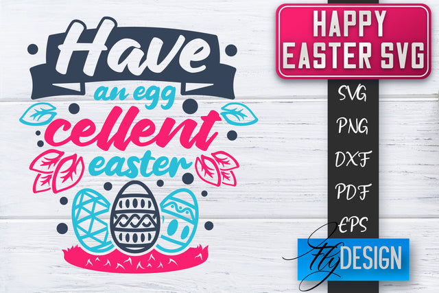 Happy Easter SVG | Cute Easter Quote SVG | Easter Bunny SVG SVG Fly Design 