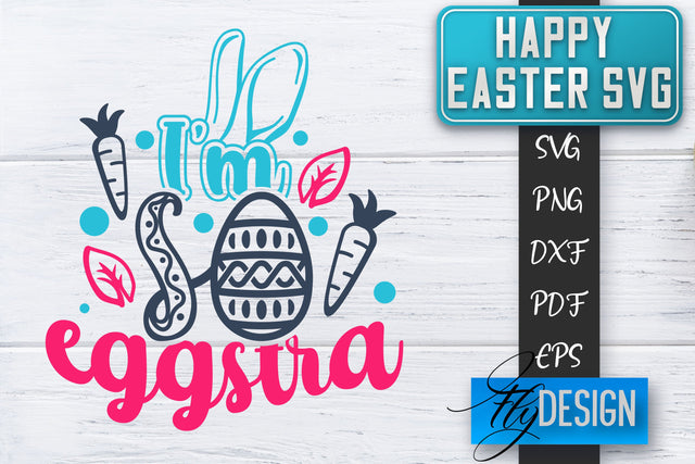 Happy Easter SVG | Cute Easter Quote SVG | Easter Bunny SVG SVG Fly Design 