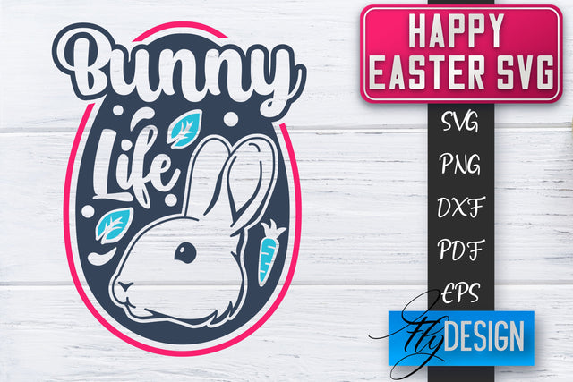 Happy Easter SVG | Cute Easter Quote SVG | Easter Bunny SVG SVG Fly Design 