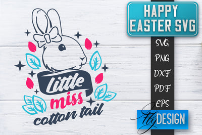Happy Easter SVG | Cute Easter Quote SVG | Easter Bunny SVG SVG Fly Design 