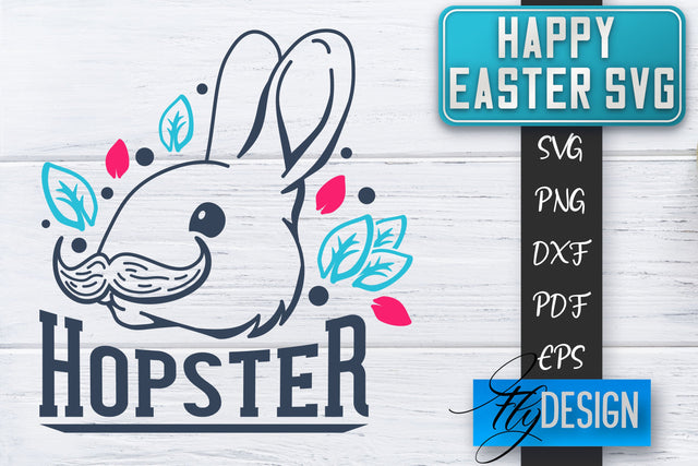 Happy Easter SVG | Cute Easter Quote SVG | Easter Bunny SVG SVG Fly Design 