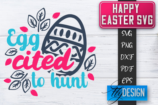 Happy Easter SVG | Cute Easter Quote SVG | Easter Bunny SVG SVG Fly Design 