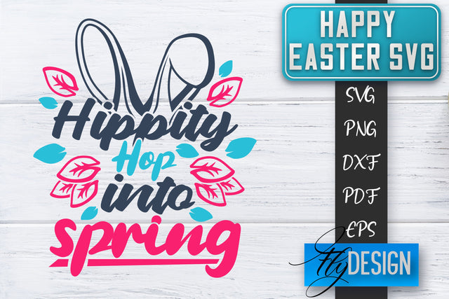 Happy Easter SVG | Cute Easter Quote SVG | Easter Bunny SVG SVG Fly Design 