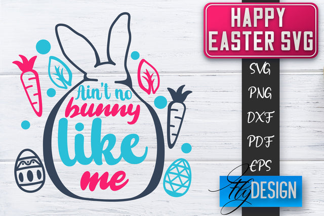 Happy Easter SVG | Cute Easter Quote SVG | Easter Bunny SVG SVG Fly Design 