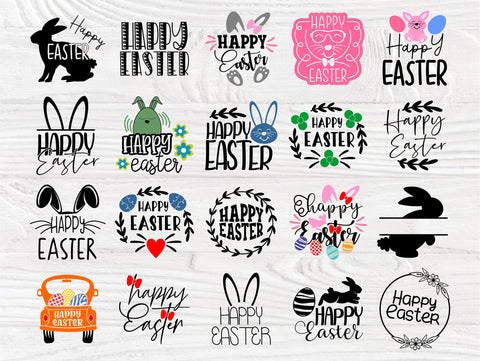 Happy Easter SVG, Easter Bunny Svg, Bunny Ears Svg, Quotes and Signs, 20 Easter Shirt Designs, Svg Files for Cricut, Silhouette Cut Files SVG TonisArtStudio 