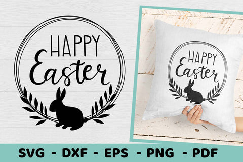 Happy Easter SVG | Easter Bunny SVG | Easter Wreath SVG SVG Irina Ostapenko 