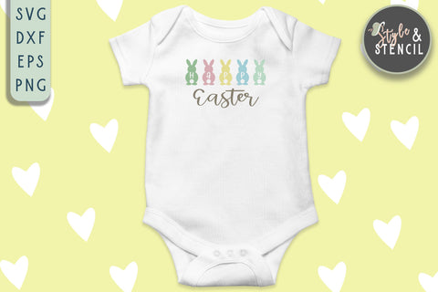 Happy Easter SVG - Easter Bunny SVG Style and Stencil 