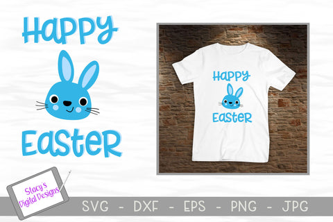 Happy Easter SVG - Easter Bunny SVG SVG Stacy's Digital Designs 