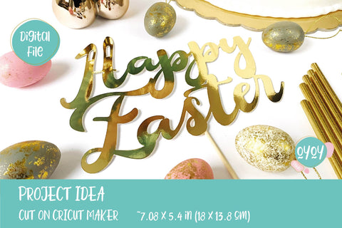 Happy Easter SVG | Easter Cake Topper Bunny SVG SVG OyoyStudioDigitals 